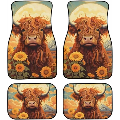 Avtomobil döşəmə paspasları – car decorative floor mats 4-piece - 1-129-pattern-12-3344cmtwo-piece-set