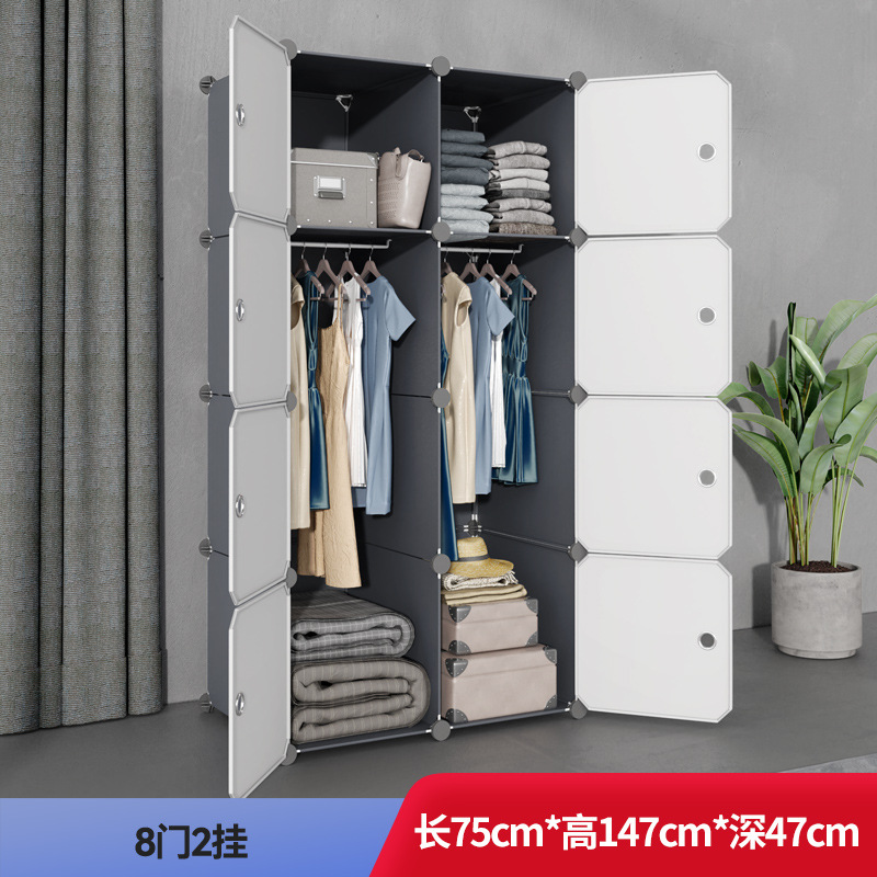 armario simple dormitorio ensamblado armario de almacenamiento alquiler armario de tela dormitorio pequeño armario fuerte y duradero