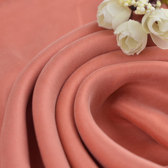 Thickened Cupro Satin Fabric 156g Woven Nude Matte Cupro Fabric Skin-Friendly Classy Clothing Fabric
