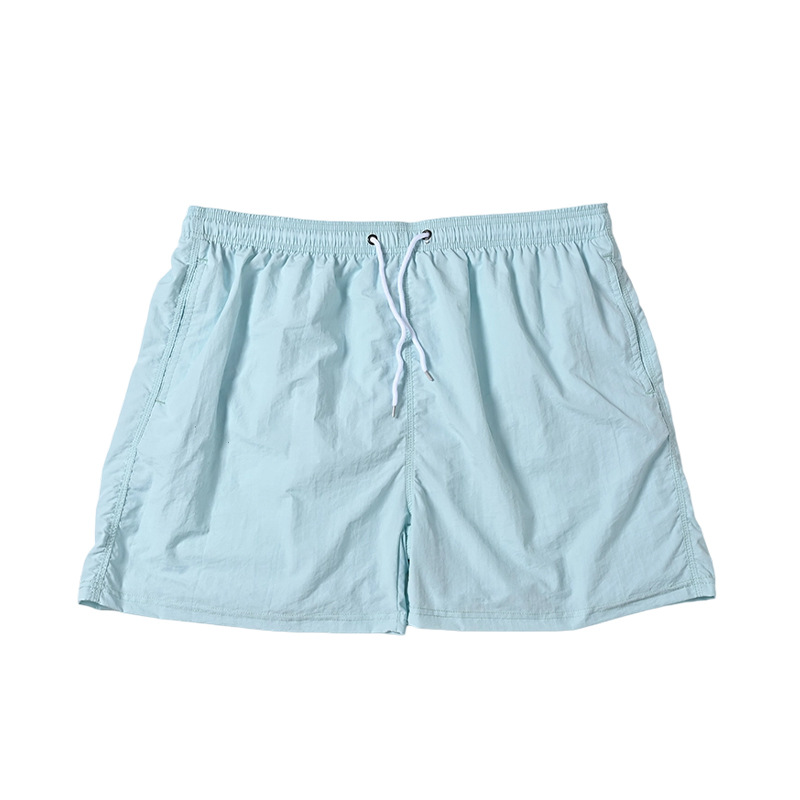 Oma Taslon pantalones cortos de natación transpirables de secado rápido de color sólido de cuatro puntos para hombre forro pantalones de playa deportivos de vacaciones junto al mar
