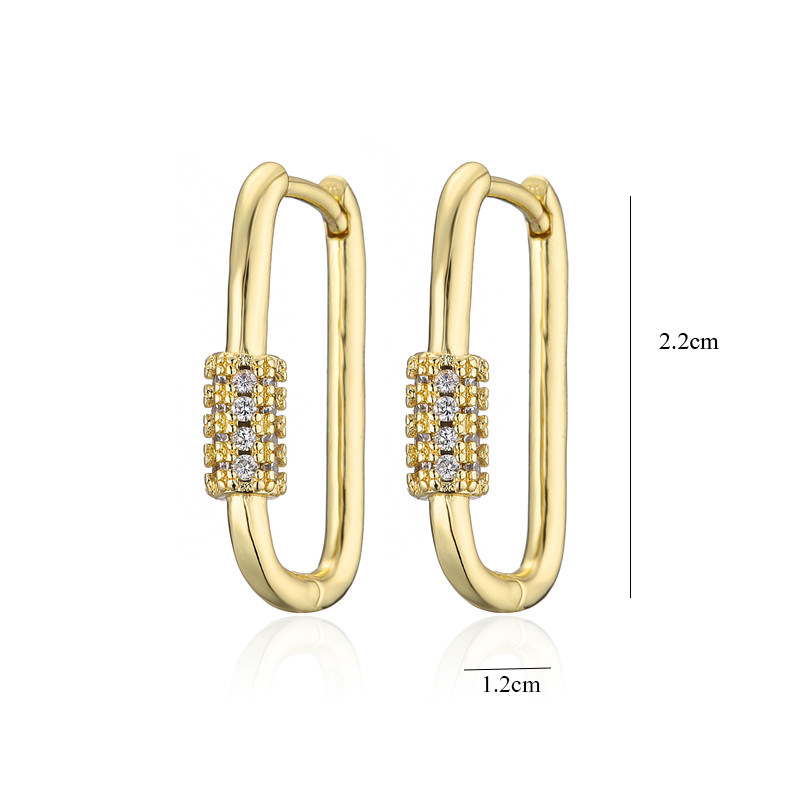 New Fashion Simple Style Copper-plated Real Gold Geometric Earrings display picture 3