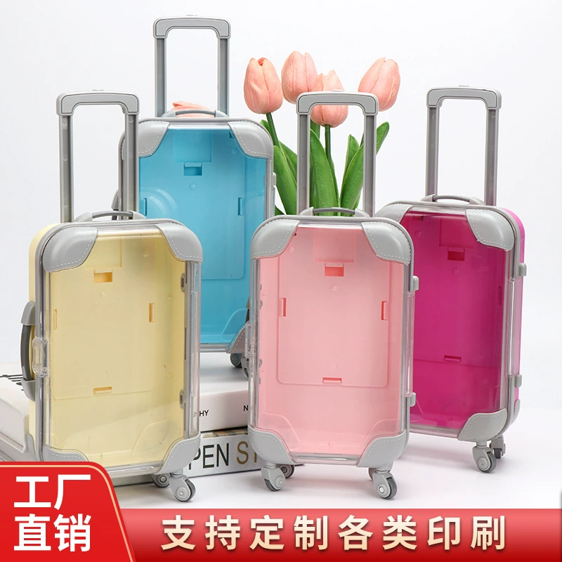 Мини макияж ресницы для хранения Прозрачный чехол для тележки имитация универсального колеса