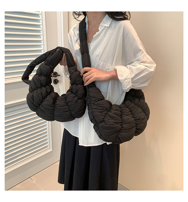 Women's Bags new croissant cloud bag pleated one shoulder crossbody sponge light versatile casual fashion dumpling women's bag_ipsvogv.com