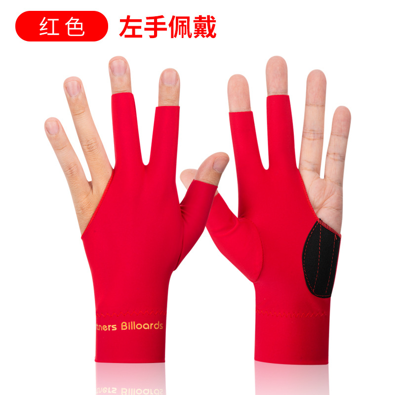 Billar guantes de tres dedos expuestos guantes de billar de tres dedos guantes de billar guantes de dedo abierto guantes de billar de alta elasticidad logotipo impreso