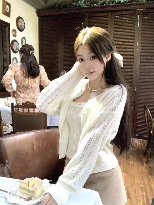 Q女家捕梦少女/早秋蕾丝吊带弹力针织内搭背心韩系氛围感穿搭上衣|undefined