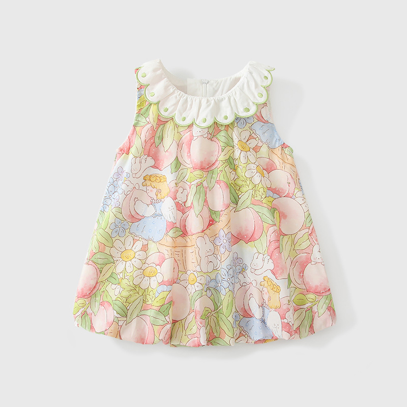 Children's Skirt Summer Sleeveless Tulip Bunny Baby Girl dress Cute Lacy Collar Skirt Girls Princess Skirt