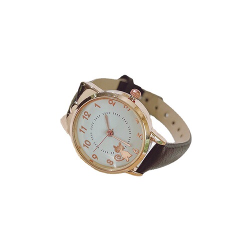 Fashionable New Personalized Cute Cartoon Cat Internet Celebrity Non-Luminous Needle Student Watch for Women with Strap Quartz Wristwatch