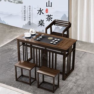Balcony Tea Table and Chair Combination New Chinese Style Office Home Small Apartment Kung Fu Coffee Table Water Boiling Integrated Tea Table