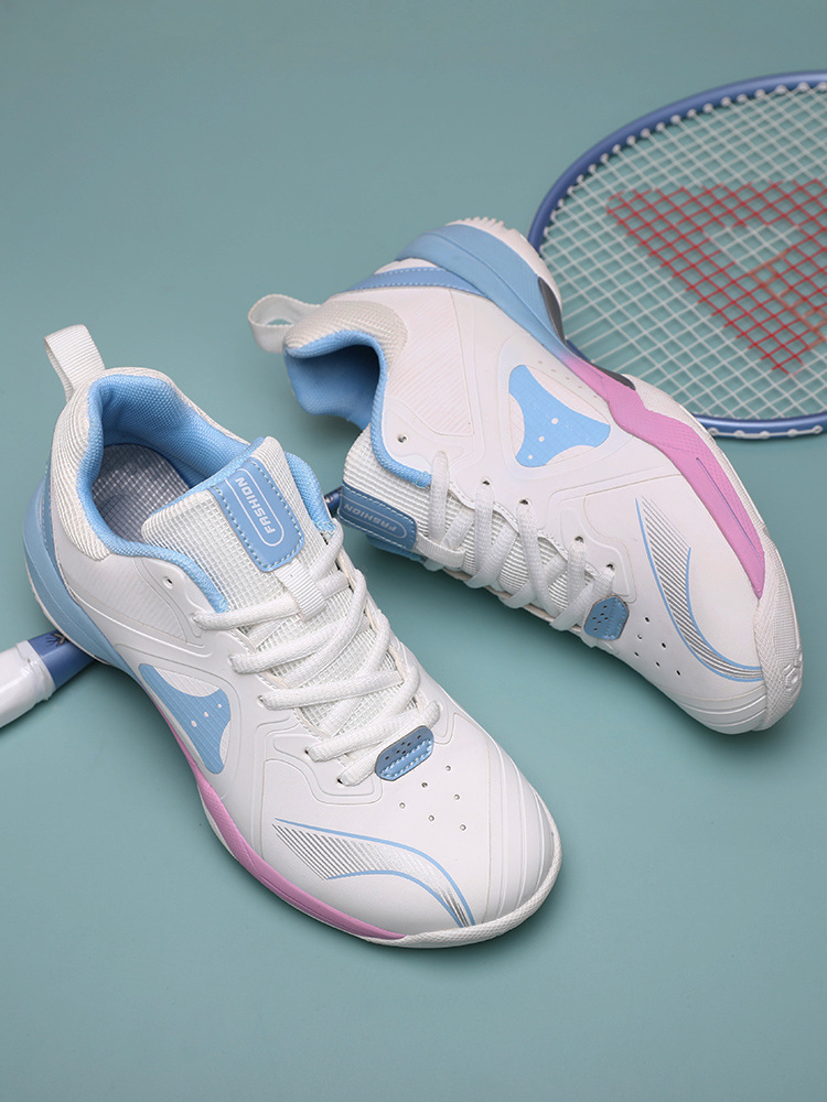 Zapatos de bádminton para mujer, zapatos deportivos antideslizantes resistentes al desgaste para pareja, superficie de malla transpirable, zapatos de entrenamiento de competición para jóvenes estudiantes, adultos