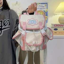 韩国新款甜甜圈大耳狗双肩包女学生书包迷你玉桂狗轻便单肩斜挎包