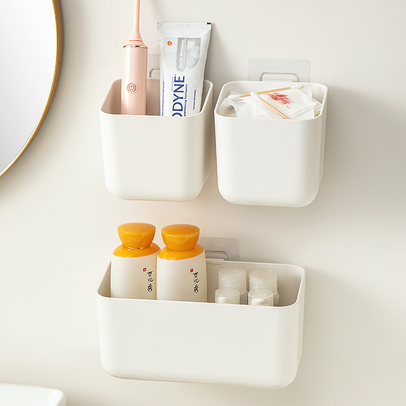 Toilet Storage Rack Punch-free Dormitory Bathroom Drain Wall-mounted Comb Storage Box Wash Table Toothpaste Toothbrush Tube