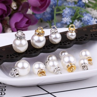 imitation pearl diamond ring pendant handmade DIY hair accessories material bow pendant earrings button accessories