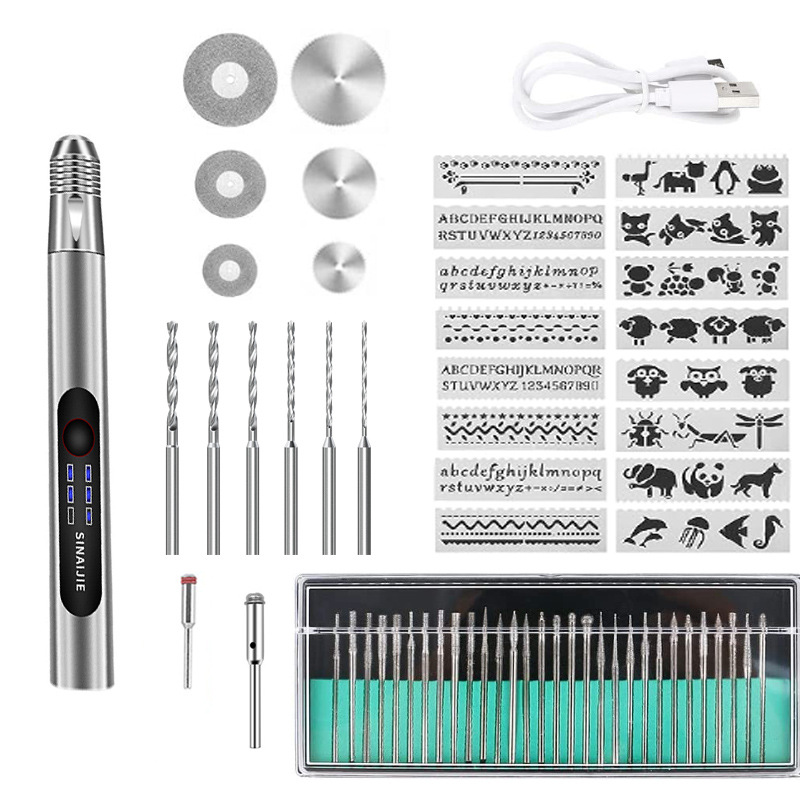Mini herramienta rotativa inalámbrica 3 control de velocidad de carga USB kit de herramientas rotativas 3690