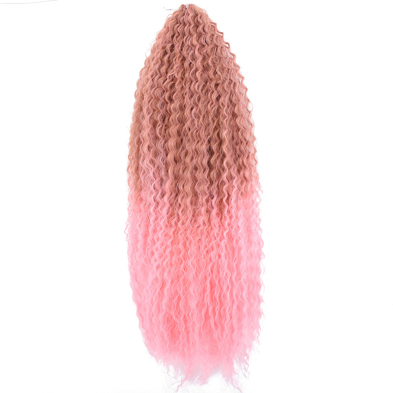 跨境假发爆款欧美curly非洲接发化纤钩针发巴西辫子脏辫卷发假发|undefined