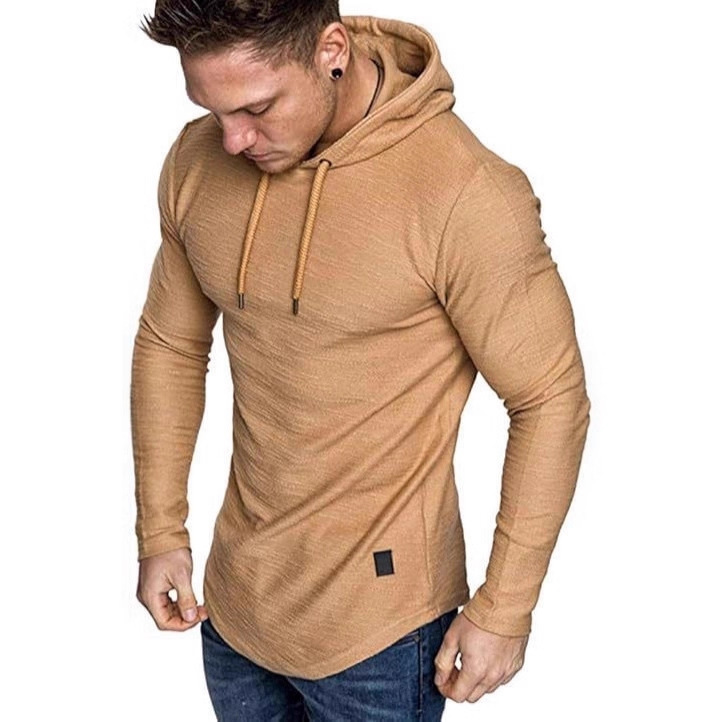 European and American Cross-Border Men's Crew Neck Pullover Hoodie Fashion Sweatshirt Style with Solid Color Wool Surface