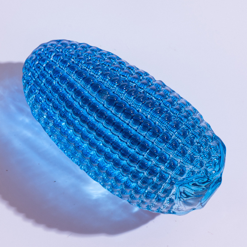 Ornamento de maíz de cristal de cristal de vidrio, maíz de color, maíz hecho a mano puro, maíz amarillo, decoración del hogar