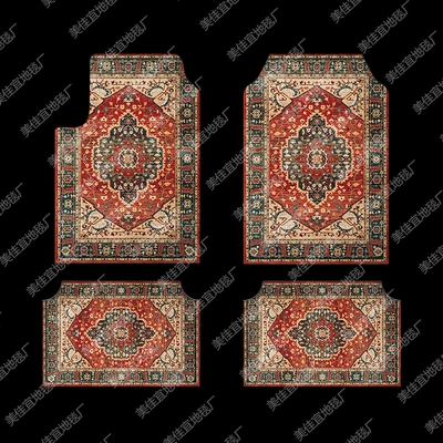 Amazon Retro Persian Car Mat Wear-resistant Dirty-resistant Mat Special Mat Four-piece TEMU Labeling
