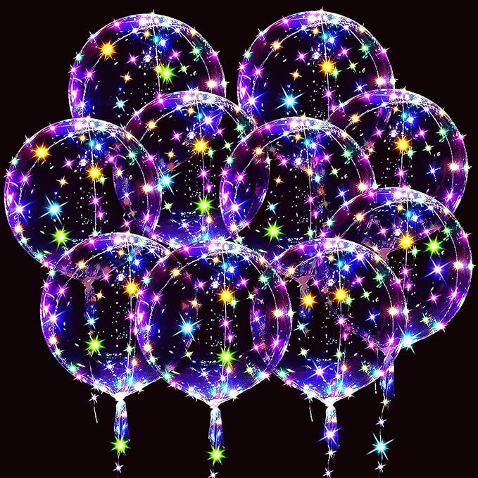 Cross-Border Hot Selling Helium Floating Luminous Balloon Flying Wave Ball Led Birthday Decoration Props Christmas Balloon