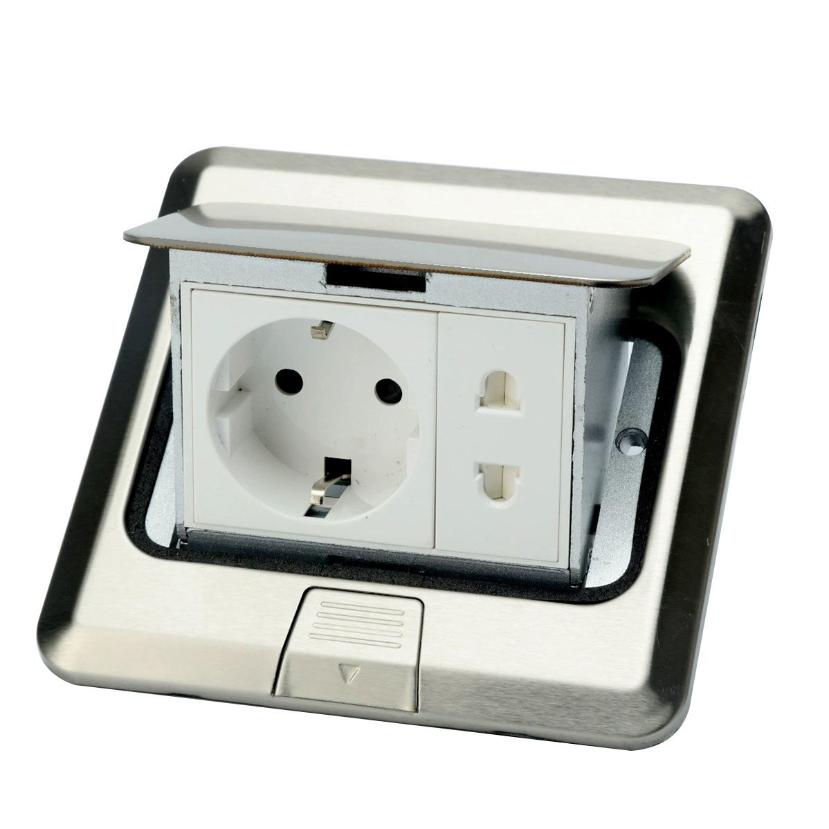 Ground socket all -copper invisible waterproof multi -functional home multi -functional six -hole floor ground cutting cutting plate