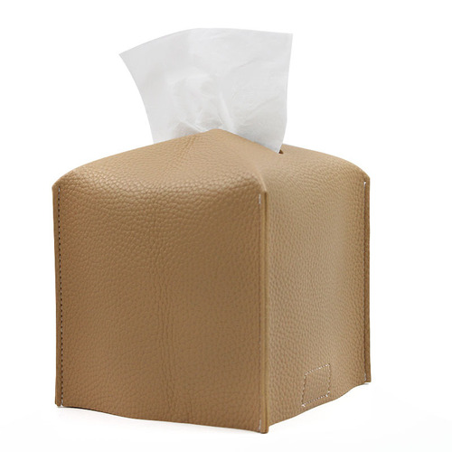 Square three-dimensional leather tissue box Korean style leather tissue cover Small Nordic model room tissue box