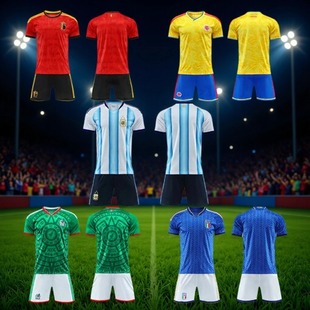 新款世界杯國家隊足球服兒童成人套裝意大利墨西哥德國球衣
