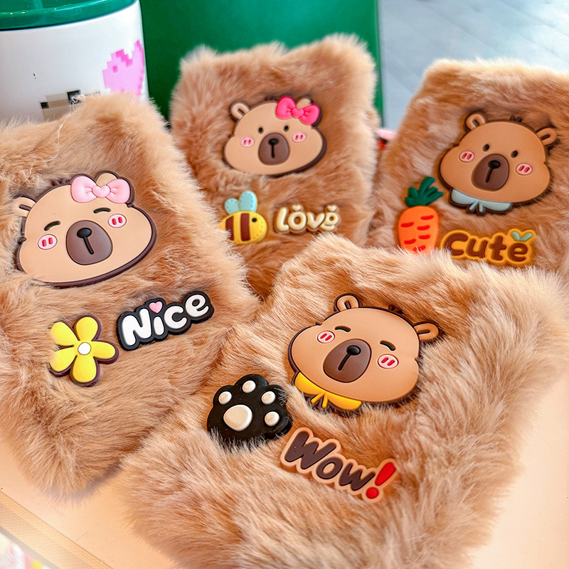 Caricatura suave lindo Capibara peluche cuaderno de notas caricatura estudiantes lindo pequeño guagualín cuaderno de notas diario