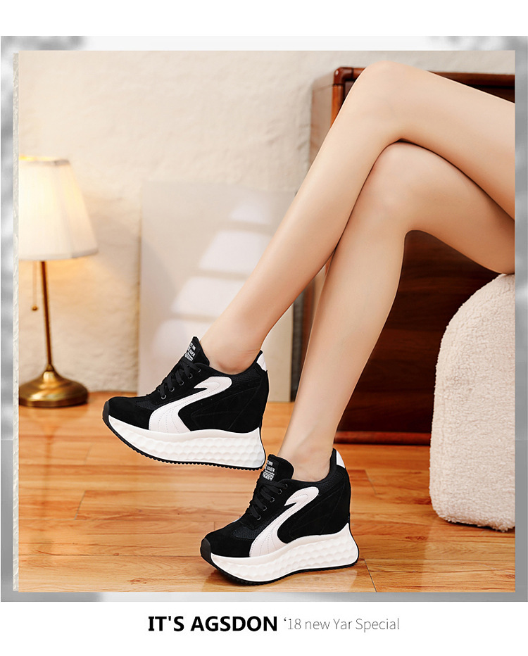 Giày sneaker nữ đế dày lưới thoáng khí, đế mềm êm chân — màu đen chi tiết 10