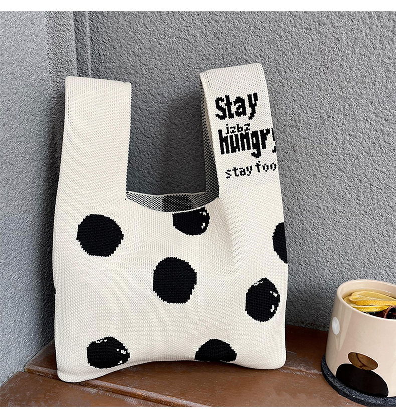 Women's Medium Polyester Letter Polka Dots Vintage Style Classic Style Open Shopping Bags display picture 1