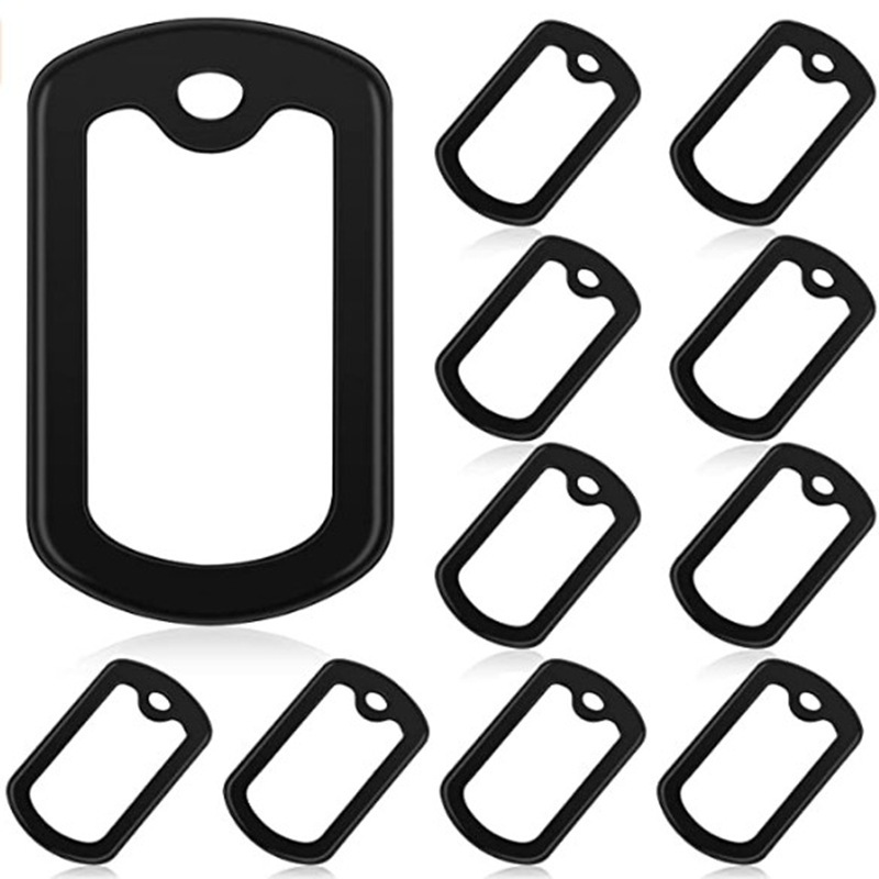 Black Silicone Dog Tag Cover, Environmentally Friendly Edible Grade Silicone Rubber Material, Good Toughness and Not Easy to Break Silicone Silencer Ring