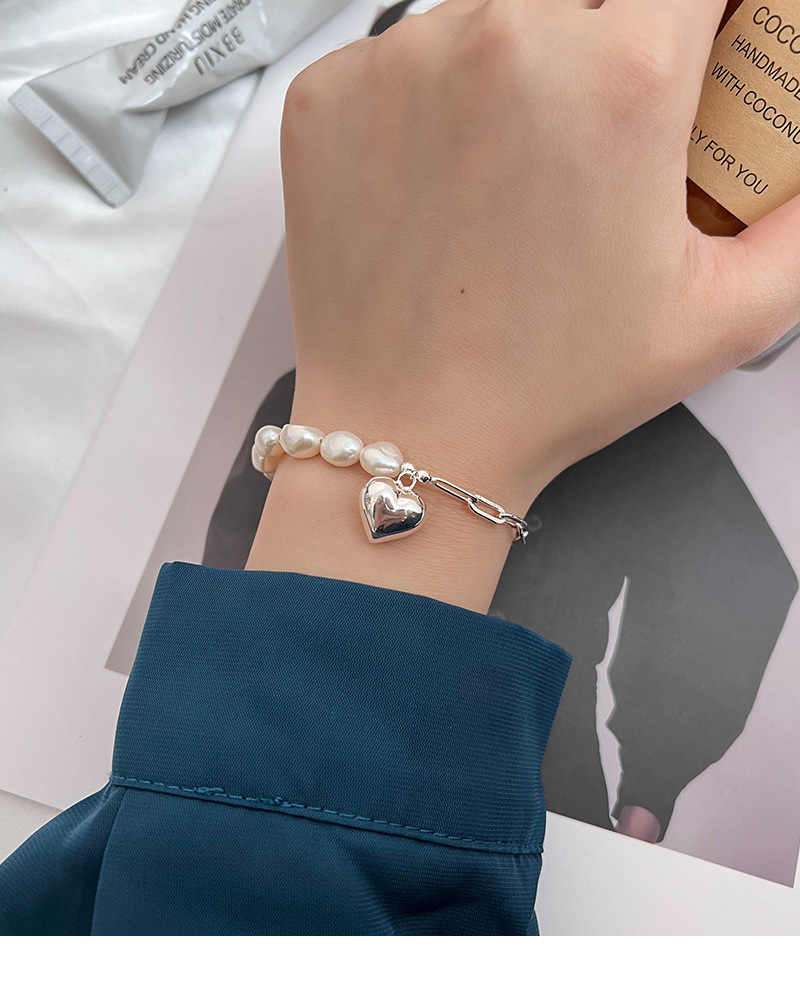 S Yintai Silver Vintage Baroque Pearl Love Bracelet Student Light Luxury High End Feel Handmade Jewelry_voghion.com