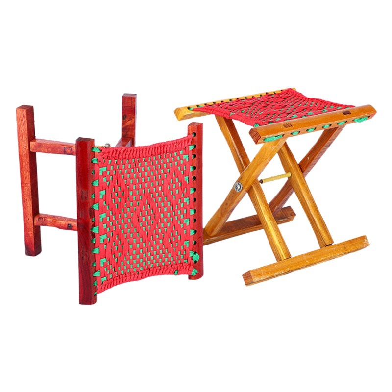 Factory supply red paint solid wood folding Maza outdoor portable Maza outdoor fishing stool folding Maza wholesale