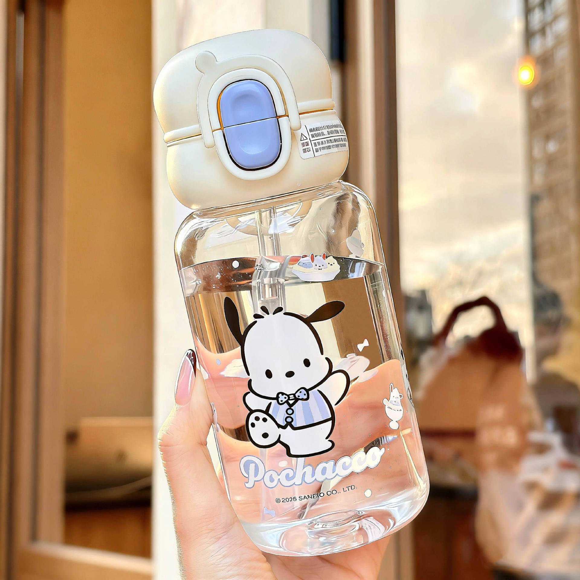 Sanrio tazas de agua para niños niñas lindas tazas de paja Kulomi tazas de plástico de gran capacidad especiales para estudiantes escolares