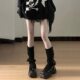 Zipper leg cover y2g hot girl Harajuku style Asian Culture female autumn and winter jk Maillard style knitted calf pile socks