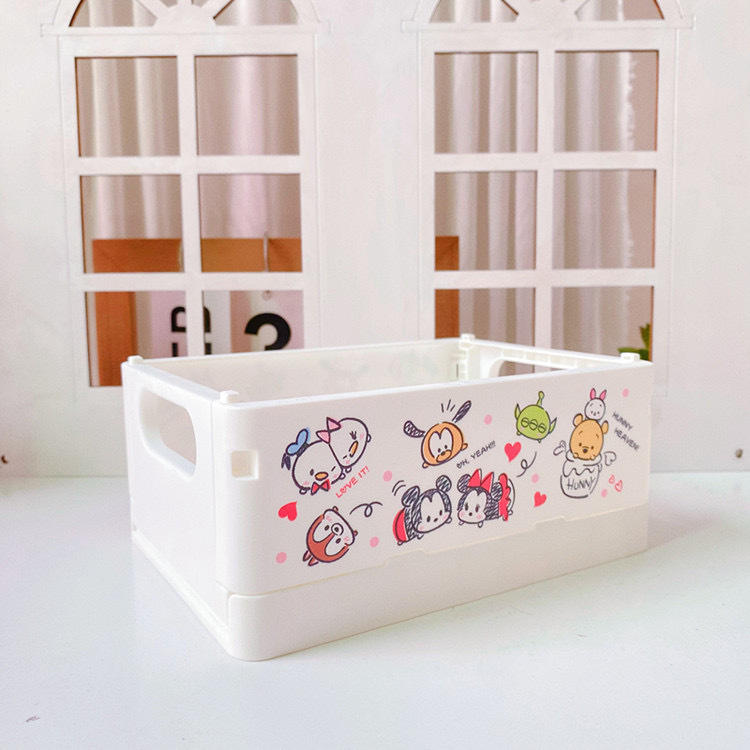 新商品の漫画の周辺の布の折り畳み可能な収納ケースの少女の心のデスクトップの化粧品の口紅の雑物の整理箱