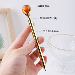Natural crystal ball pen, crystal ball metal pen, gemstone pen, advertising company signature pen, student office gift