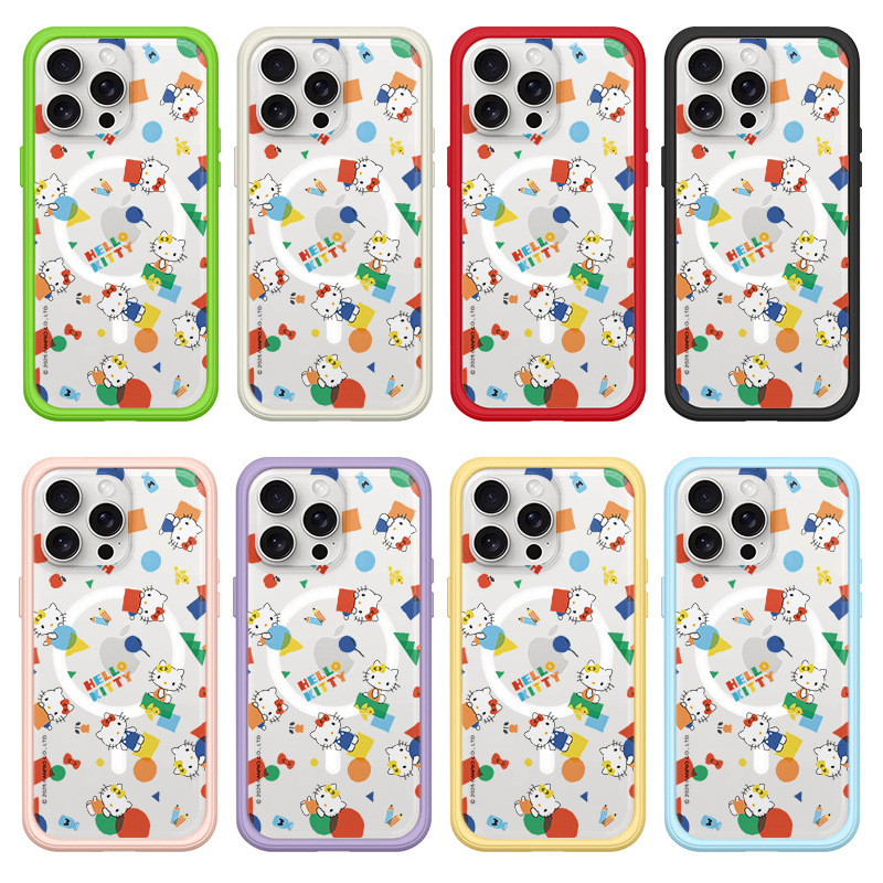 Rhino Shield Magnetic Iphone16Pro Max Mobile Phone Case Back Panel Two-In-One 15P Cartoon 14 Stacking Blocks Time