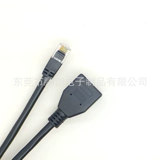 定制R12带线母座6P6C注塑母座RJ12延长线自动化连接线电话延长线
