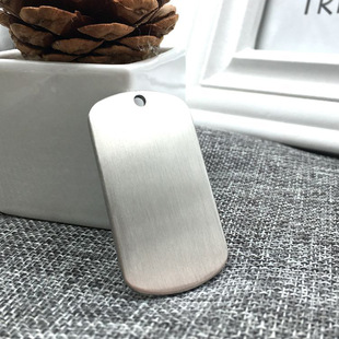 Stainless Steel Brushed Pendant Laser Engraving Material Dog Tag Military Brand Pet Tag Advertising Gift logo Engraving Gift