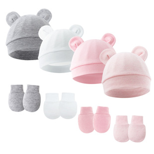 2023 Foreign Trade Cubs Ears Baby Fetal Cap Single Layer Baby Cap Neonatal Hat 0-12 Months