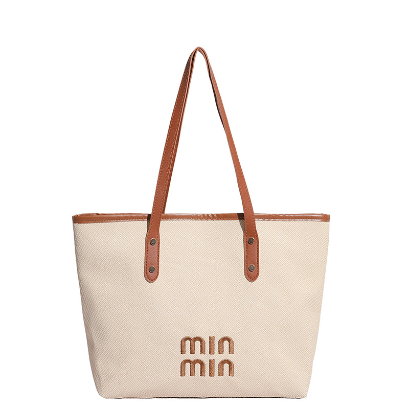 Bolsas retro transfronterizas de gran capacidad para mujeres 2026 nueva moda coreana nicho Zhong tote bolsas de hombro al por mayor