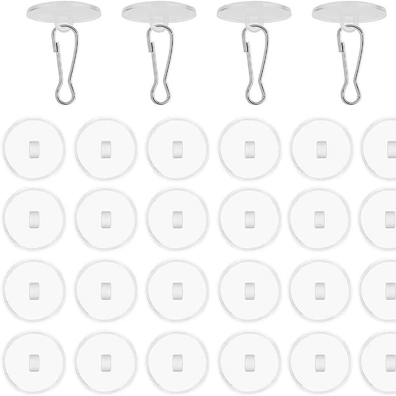 30 Sets of Ceiling Hooks, Ceiling Small Disc 3cm, Self-adhesive Hooks, No Drilling Required for Ceiling