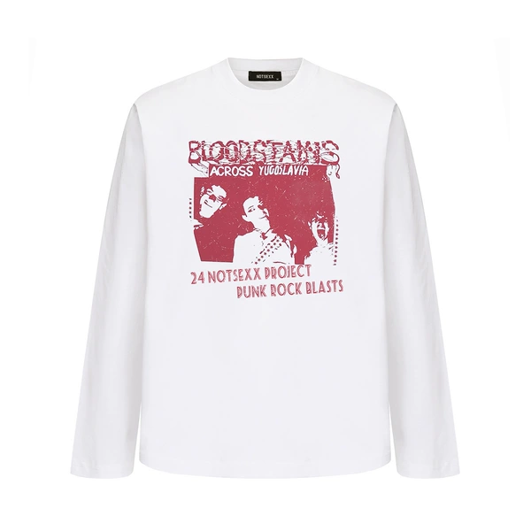 White (BOXY short, wide fit and long sleeves)