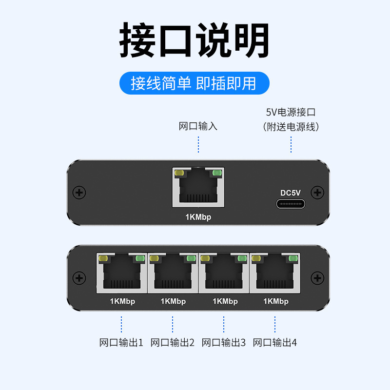 ギガビットネットワーク分配器1分2ネットワーク共有器ネットワークポート1分4 RJ45ネットワークケーブル分配器交換ルート|undefined