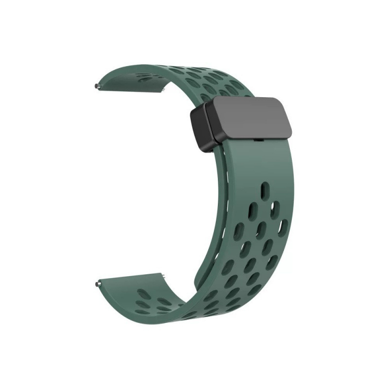 适用华为5三星watch7小米s4透气洞洞运动gt6硅胶磁吸折叠扣手表带|undefined
