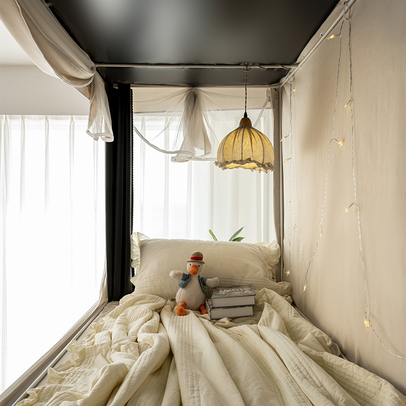 Dormitorio de la universidad Cortina de cama con sombreado fuerte, dormitorio integrado, literas individuales, mosquitera general de la escuela secundaria
