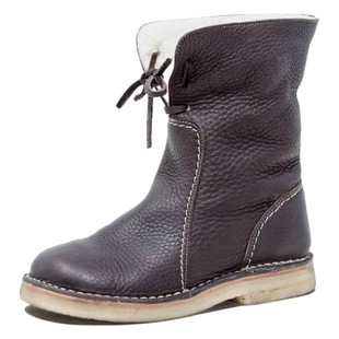 Cross-border New Foreign Trade Women's Boots Spot Solid Color Root Medium Casual Round Head 43 Large Size Martin Boots Snow Boots Women