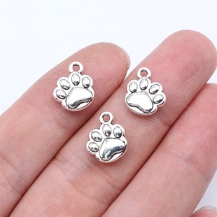 12x 10mm 0.9g ancient silver DIY necklace bracelet accessories cute animal dog claw pendant