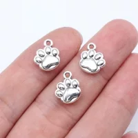 12x10 мм 0,9 г старинное серебро DIY ожерелье браслет аксессуары милое животное собака коготь кулон