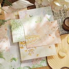 新中式四季如风信封信纸套餐 古风唯美风景杨柳荷花文艺表白信笺