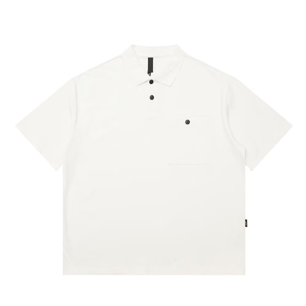 Camisa POLO solapa de manga corta de algodón para hombres bolsillos con botones pesados Camiseta casual de negocios británicos Comercio exterior al por mayor transfronterizo